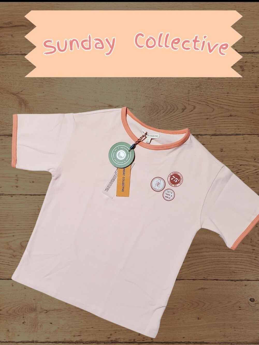 The Sunday Collective Lets Take A Walk Tee Pale Blush